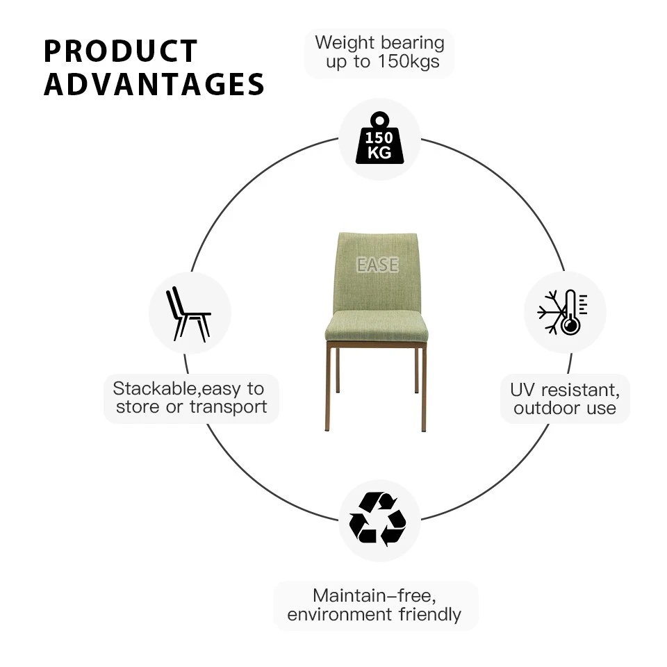 Green Outdoor Upholstered Restaurant Chairs high quality