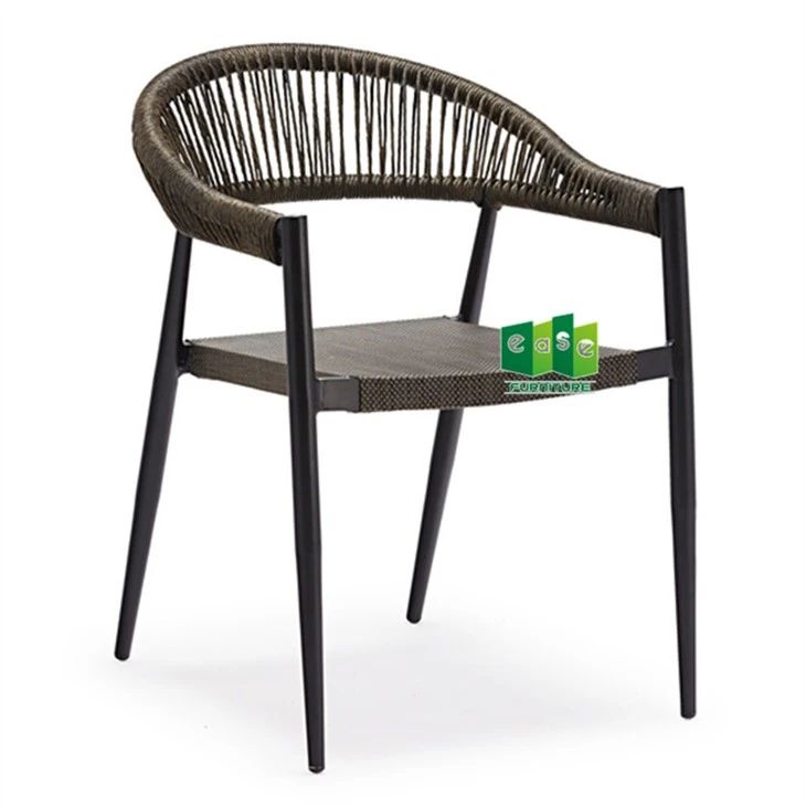 PE Rattan trikote Patio tab ak chèz mete
