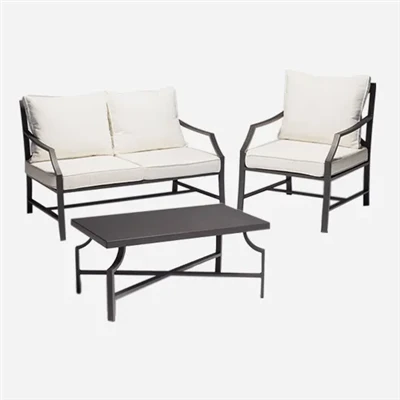 Jaden Sofa LoveSeat ak Tablo Kafe Bon Mèb Deyò