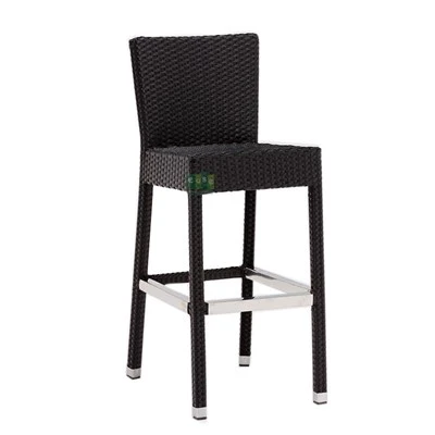 Aliminyòm Nwa Rattan Deyò Bar poupou