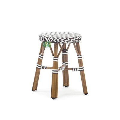 Aliminyòm Rattan Backless Deyò Bar poupou