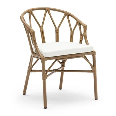 Rattan ak Wicker fotèy ak kousen blan
